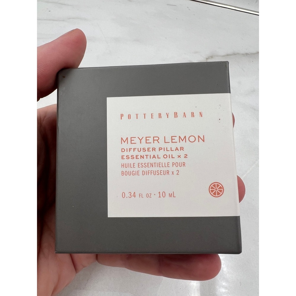 Pottery Barn Meyer Lemon Diffuser Pillar Essential Oil 2 Pack 10mL Each NEW